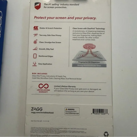 Zagg iPhone Xs/X Glass Privacy Screen Protector & 10ft Braided Charge Cable Lot - Picture 5 of 13